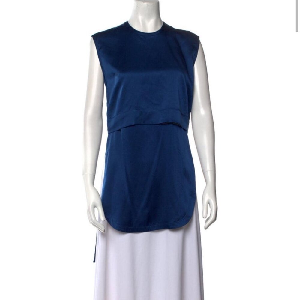 Helmut Lang Women's Blue and Navy Blouse